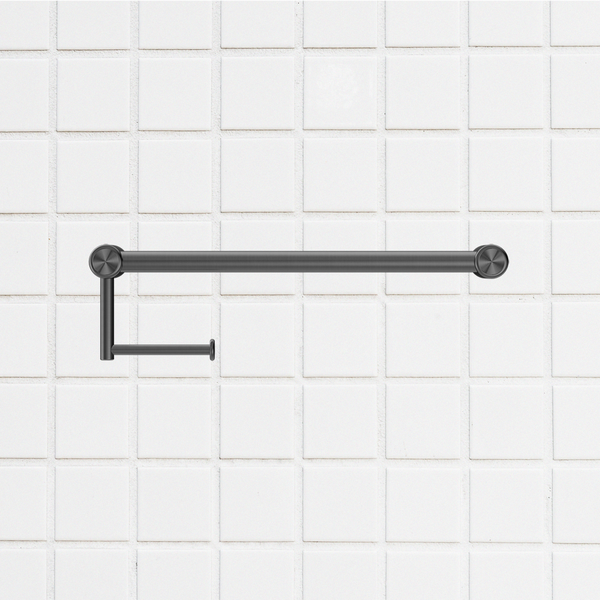 Nero Mecca Care 25mm Toilet Roll Rail 450mm Brushed Gunmetal