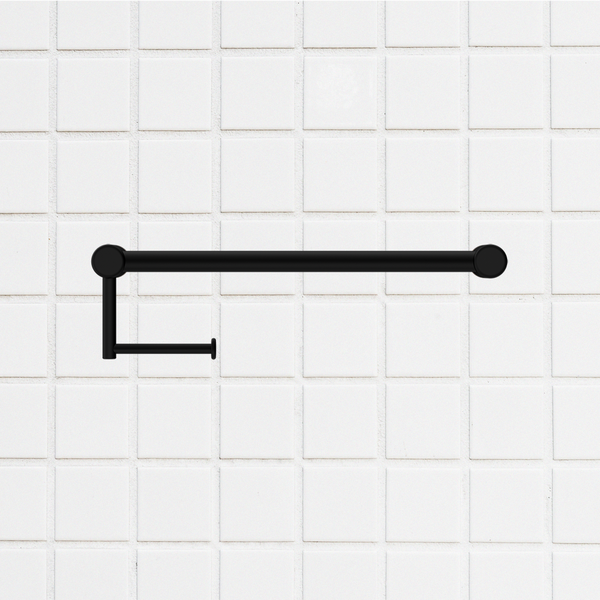 Nero Mecca Care 25mm Toilet Roll Rail 450mm Matte Black