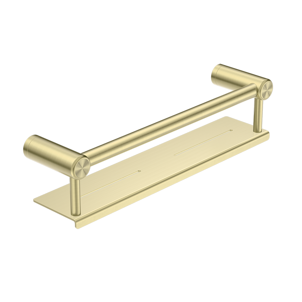 Nero Mecca Care 25mm Grab Rail with Shelf 450mm Brushed Gold – Buildmat