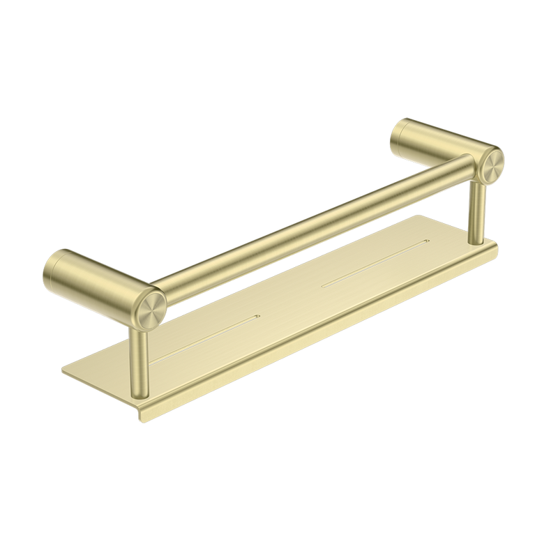 Mecca Care 25mm Grab Rail with Shelf 450mm Brushed Gold