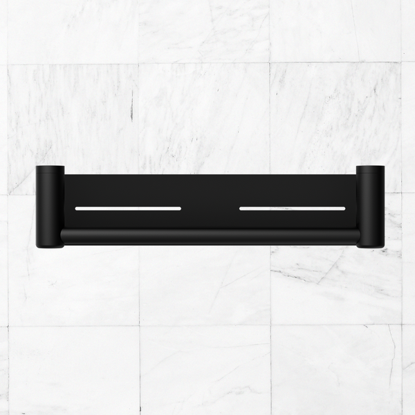 Nero Mecca Care 25mm Grab Rail with Shelf 450mm Matte Black