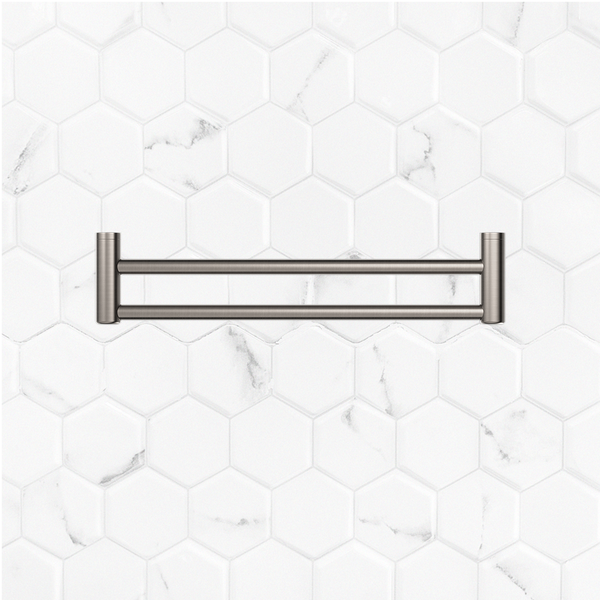 Nero Mecca Care 25mm Double Towel Grab Rail 600mm Brushed Nickel