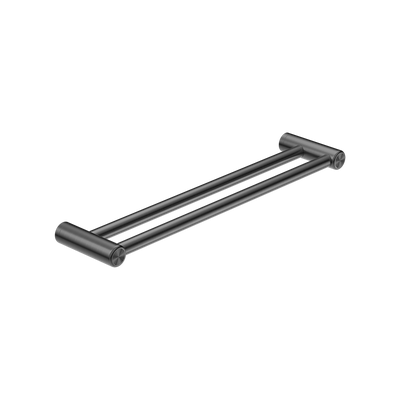 Nero Mecca Care 25mm Double Towel Grab Rail 600mm Brushed Gunmetal