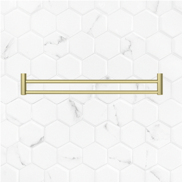 Nero Mecca Care 25mm Double Towel Grab Rail 900mm Brushed Gold