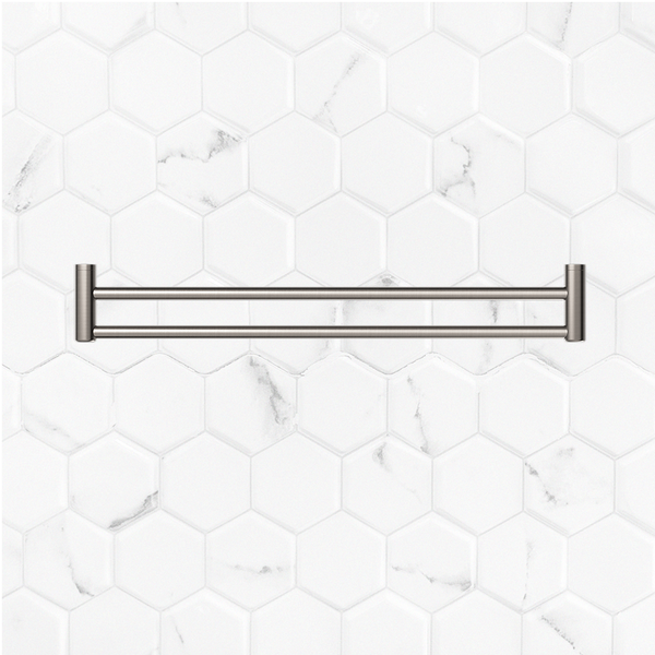 Nero Mecca Care 25mm Double Towel Grab Rail 900mm Brushed Nickel