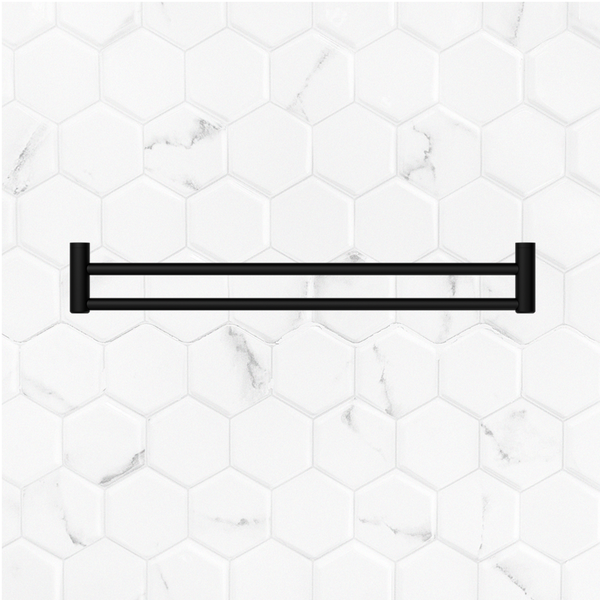Nero Mecca Care 25mm Double Towel Grab Rail 900mm Matte Black