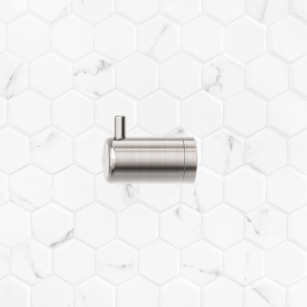 Nero Mecca Care 25mm Wall Hook Brushed Nickel