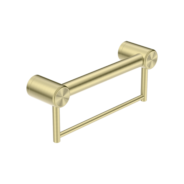 Nero Mecca Care 32mm Grab Rail with Towel Holder 300mm Brushed Gold