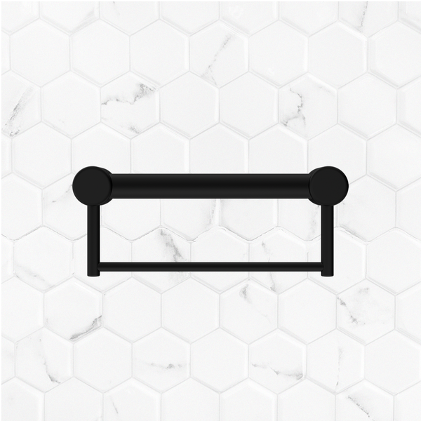 Nero Mecca Care 32mm Grab Rail with Towel Holder 300mm Matte Black