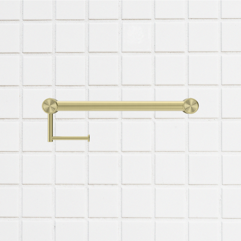 Mecca Care 32mm Grab Rail Toilet Roll Holder 450mm Brushed Gold