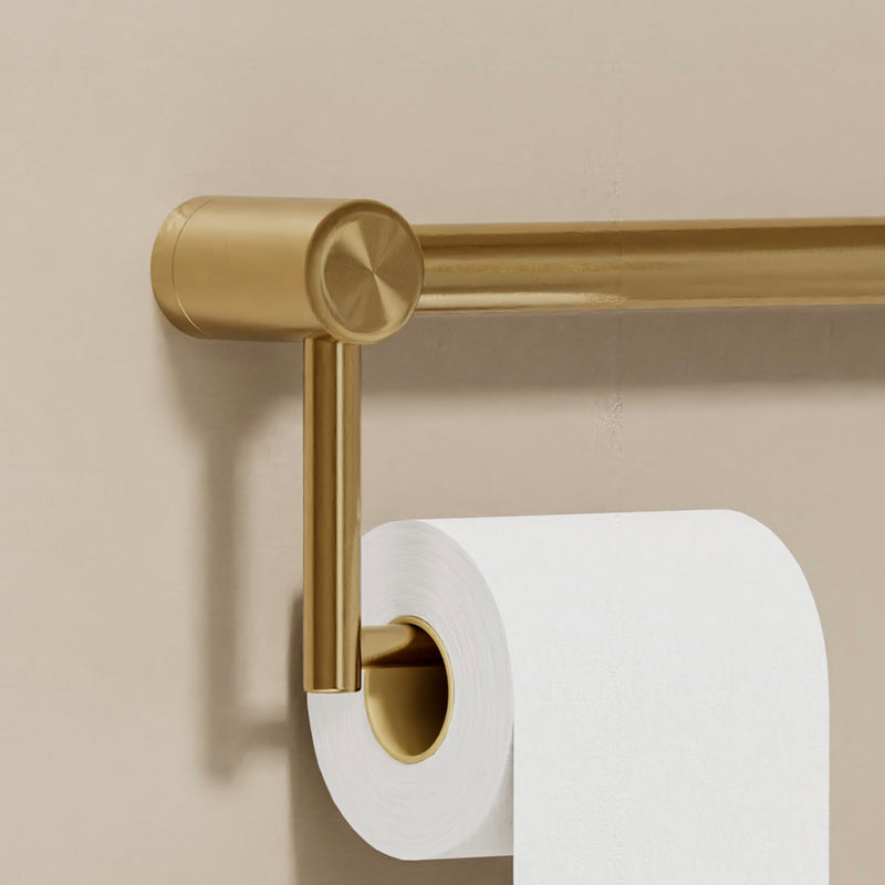 Rolling Rails Nero Mecca Care 32mm Grab Rail Toilet Roll Holder 450mm Brushed Gold ...