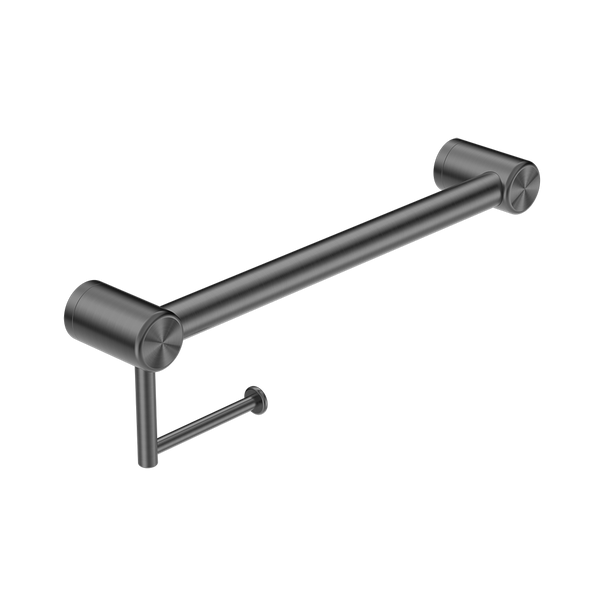 Nero Mecca Care 32mm Grab Rail Toilet Roll Holder 450mm Brushed Gunmetal