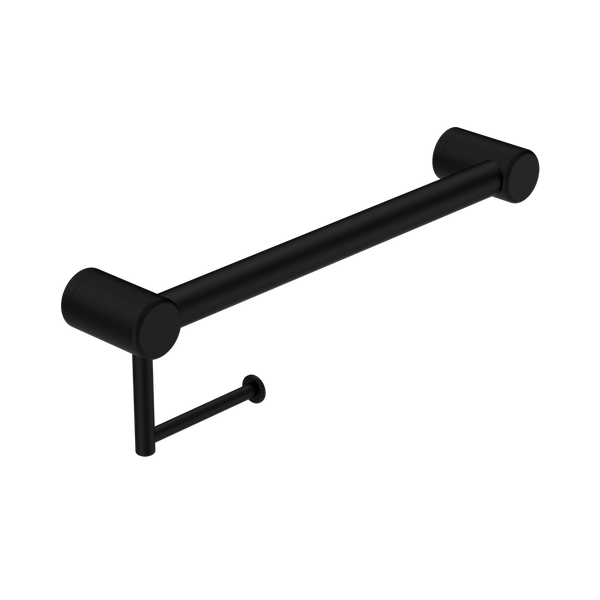 Nero Mecca Care 32mm Grab Rail Toilet Roll Holder 450mm Matte Black