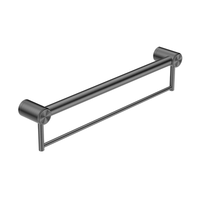 Mecca Care 32mm Grab Rail with Towel Holder 600mm Brushed Gunmetal
