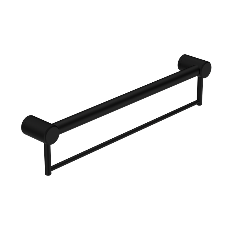 Mecca Care 32mm Grab Rail with Towel Holder 600mm Matte Black