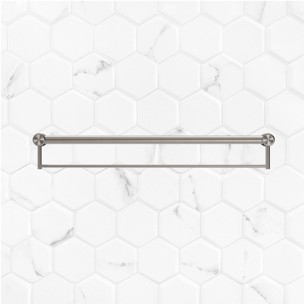 Nero Mecca Care 32mm Grab Rail with Towel Holder 900mm Brushed Nickel