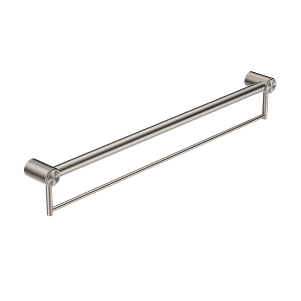 Nero Mecca Care 32mm Grab Rail with Towel Holder 900mm Brushed Nickel