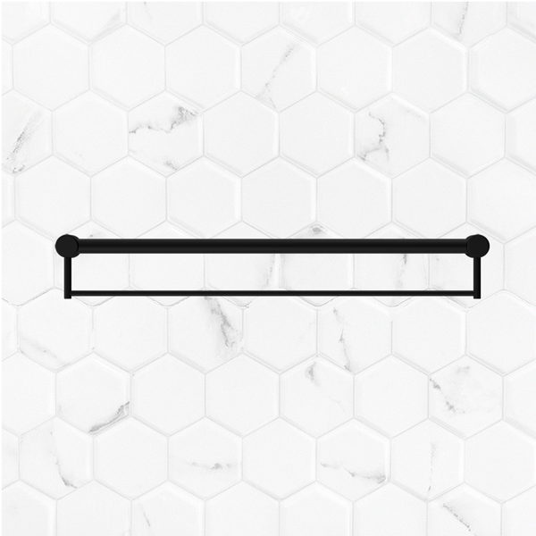 Nero Mecca Care 32mm Grab Rail with Towel Holder 900mm Matte Black