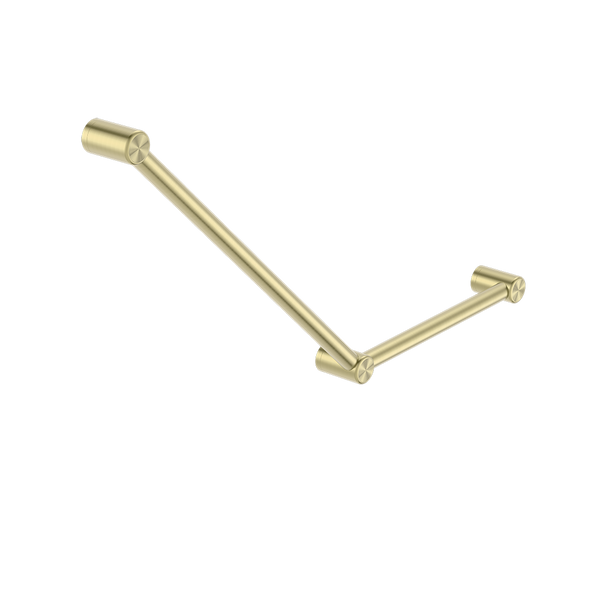 Nero Mecca Care 32mm Ambulant Toilet Grab Rail 45 Degree 750x450mm Brushed Gold
