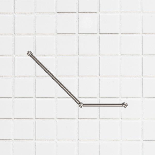 Nero Mecca Care 32mm Ambulant Toilet Grab Rail 45 Degree 750x450mm Brushed Nickel
