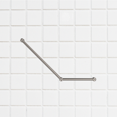 Mecca Care 32mm Ambulant Toilet Grab Rail 45 Degree 750x450mm Brushed Nickel