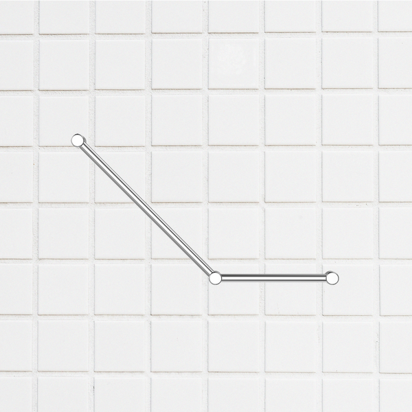 Nero Mecca Care 32mm Ambulant Toilet Grab Rail 45 Degree 750x450mm Chrome