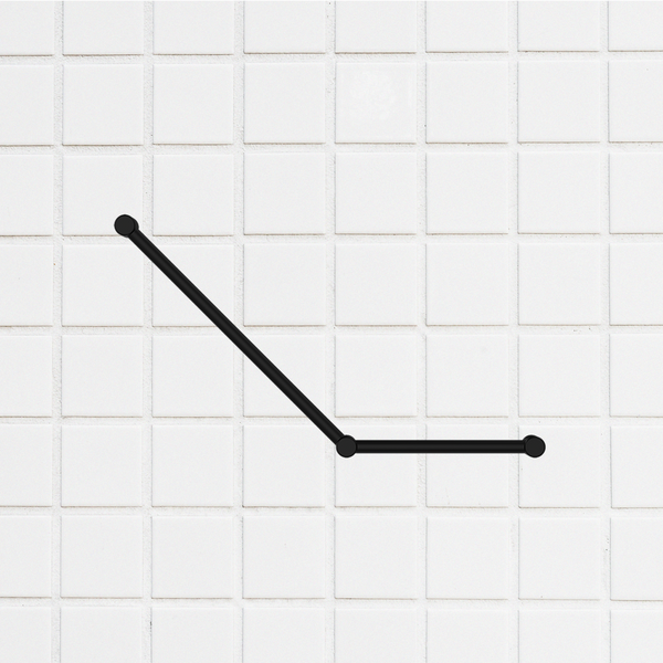 Nero Mecca Care 32mm Ambulant Toilet Grab Rail 45 Degree 750x450mm Matte Black