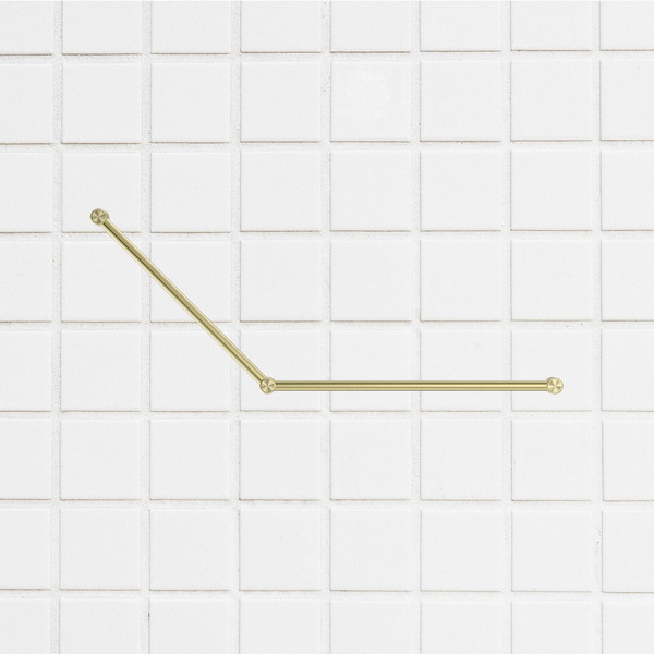 Nero Mecca Care 32mm DDA Grab Rail Set 45 Degree 750x900mm Brushed Gold