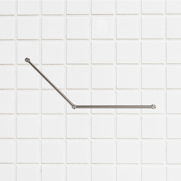 Nero Mecca Care 32mm DDA Grab Rail Set 45 Degree 750x900mm Brushed Nickel