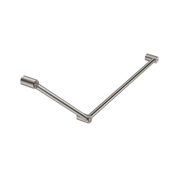 Nero Mecca Care 32mm DDA Grab Rail Set 45 Degree 750x900mm Brushed Nickel