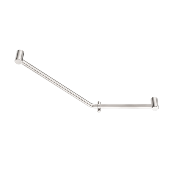 Nero Mecca Care 32mm Ambulant 45 Degree Bent Tube Grab Rail 450x650mm Brushed Nickel