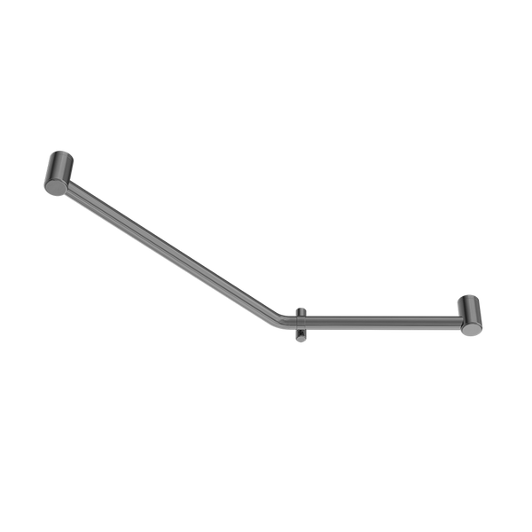 Nero Mecca Care 32mm Ambulant 45 Degree Bent Tube Grab Rail 450x650mm Brushed Gunmetal