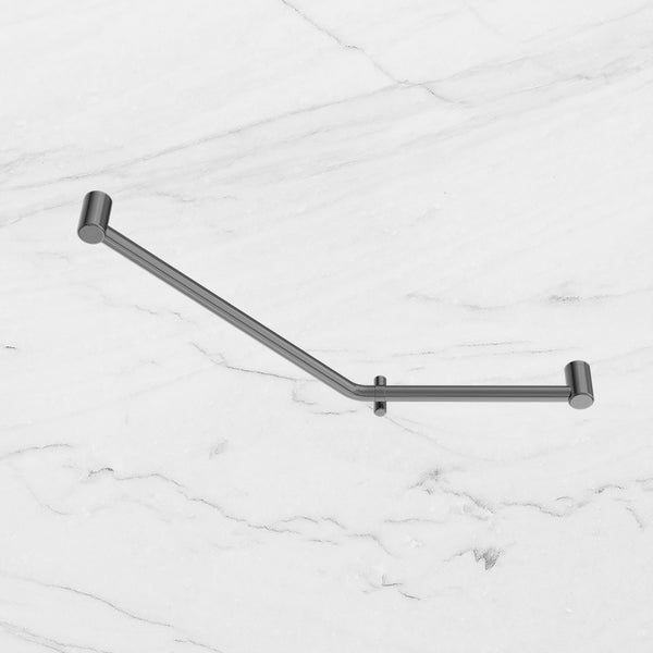 Nero Mecca Care 32mm Ambulant 45 Degree Bent Tube Grab Rail 450x650mm Brushed Gunmetal