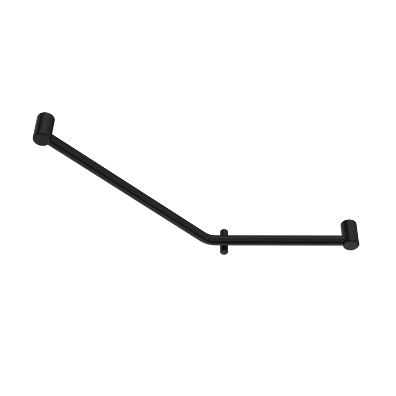 Mecca Care 32mm Ambulant 45 Degree Bent Tube Grab Rail 450x650mm Matte Black
