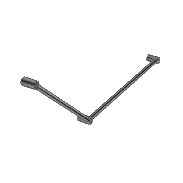 Nero Mecca Care 32mm DDA Grab Rail Set 45 Degree 750x900mm Brushed Gunmetal