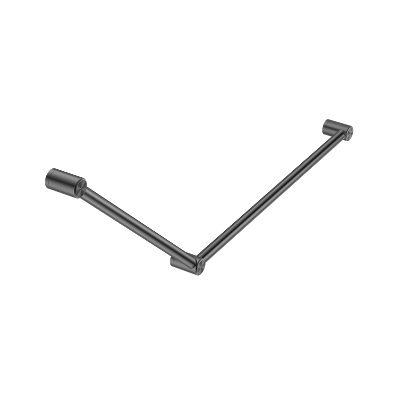 Mecca Care 32mm DDA Grab Rail Set 45 Degree 750x900mm Brushed Gunmetal