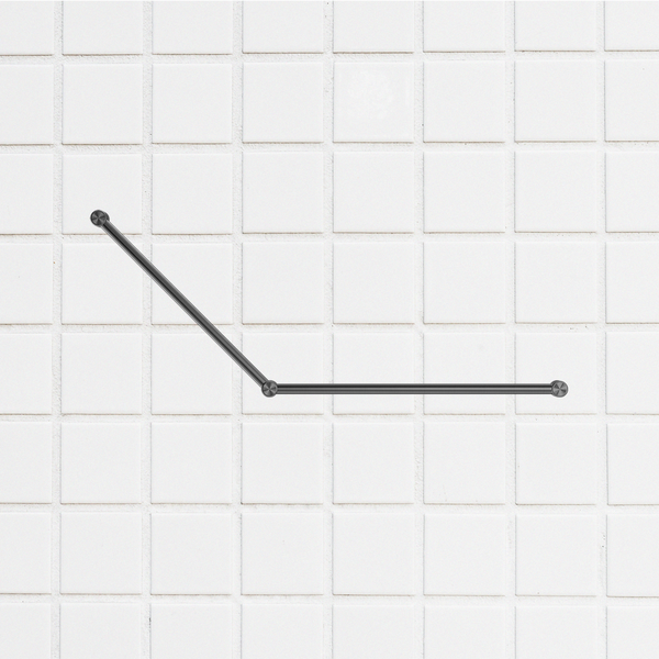 Nero Mecca Care 32mm DDA Grab Rail Set 45 Degree 750x900mm Brushed Gunmetal
