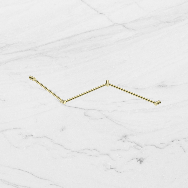 Nero Mecca Care 32mm DDA Toilet Grab Rail Set 45 Degree Continuous 750x965x1025mm Brushed Gold