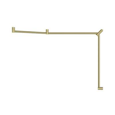 Mecca Care 32mm DDA Toilet Grab Rail Set 45 Degree Continuous 750x965x1025mm Brushed Gold