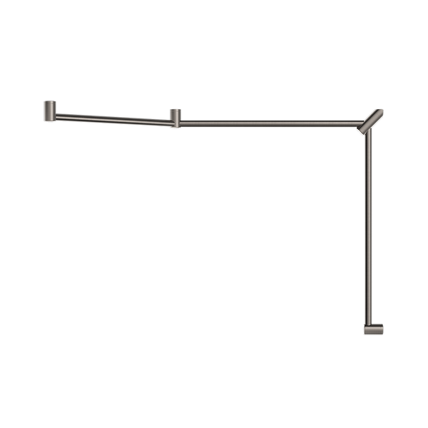 Nero Mecca Care 32mm DDA Toilet Grab Rail Set 45 Degree Continuous 750x965x1025mm Brushed Nickel