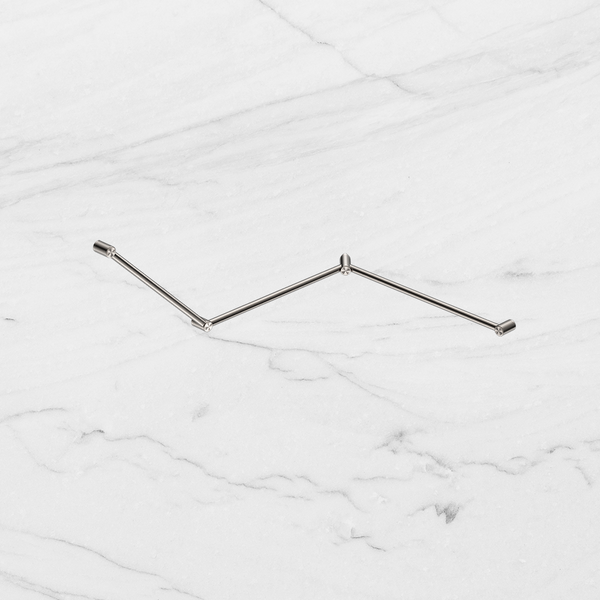 Nero Mecca Care 32mm DDA Toilet Grab Rail Set 45 Degree Continuous 750x965x1025mm Brushed Nickel