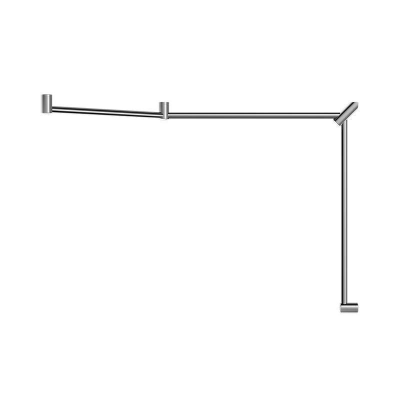 Mecca Care 32mm DDA Toilet Grab Rail Set 45 Degree Continuous 750x965x1025mm Chrome