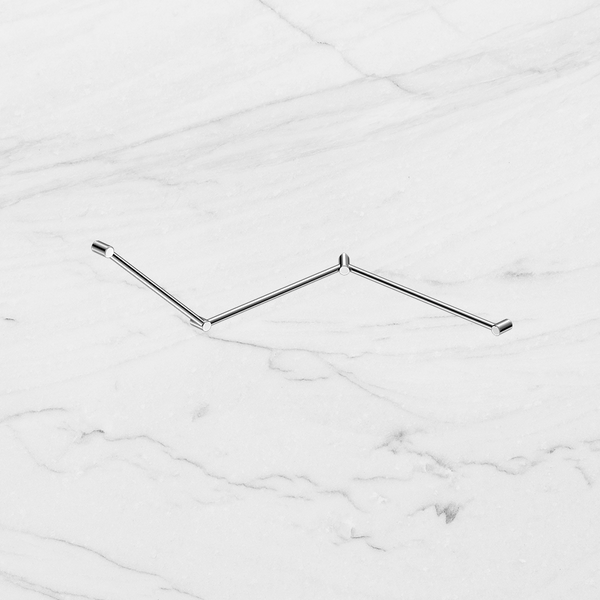 Nero Mecca Care 32mm DDA Toilet Grab Rail Set 45 Degree Continuous 750x965x1025mm Chrome