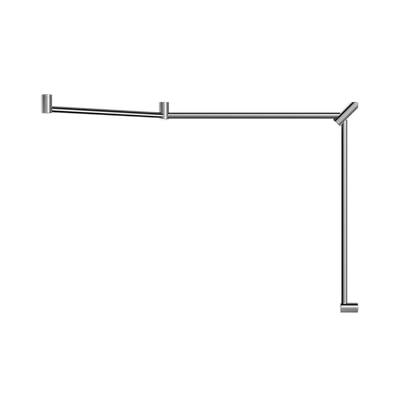 Mecca Care 32mm DDA Toilet Grab Rail Set 45 Degree Continuous 750x965x1025mm Chrome