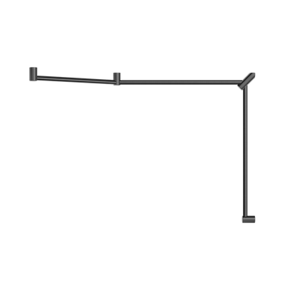 Mecca Care 32mm DDA Toilet Grab Rail Set 45 Degree Continuous 750x965x1025mm Brushed Gunmetal