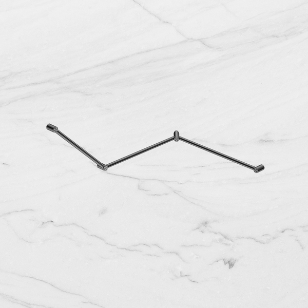 Nero Mecca Care 32mm DDA Toilet Grab Rail Set 45 Degree Continuous 750x965x1025mm Brushed Gunmetal