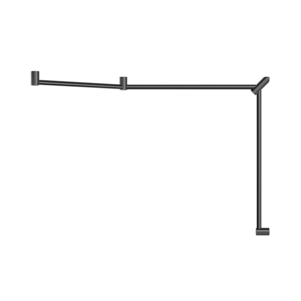 Nero Mecca Care 32mm DDA Toilet Grab Rail Set 45 Degree Continuous 750x965x1025mm Brushed Gunmetal
