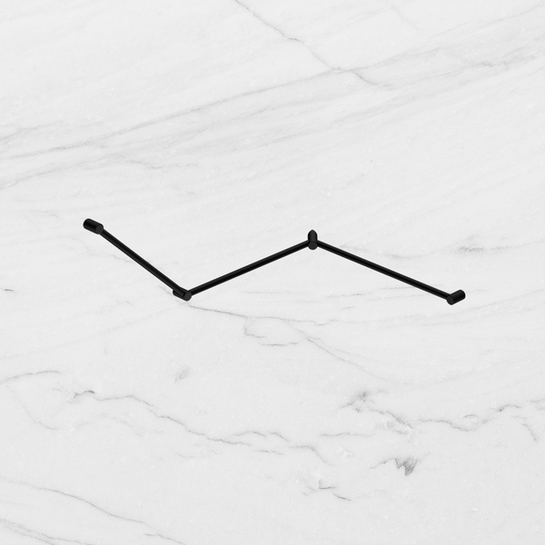 Nero Mecca Care 32mm DDA Toilet Grab Rail Set 45 Degree Continuous 750x965x1025mm Matte Black