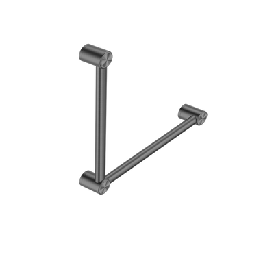 Nero Mecca Care 32mm Ambulant Toilet Grab Rail 90 Degree 450x450mm Brushed Gunmetal