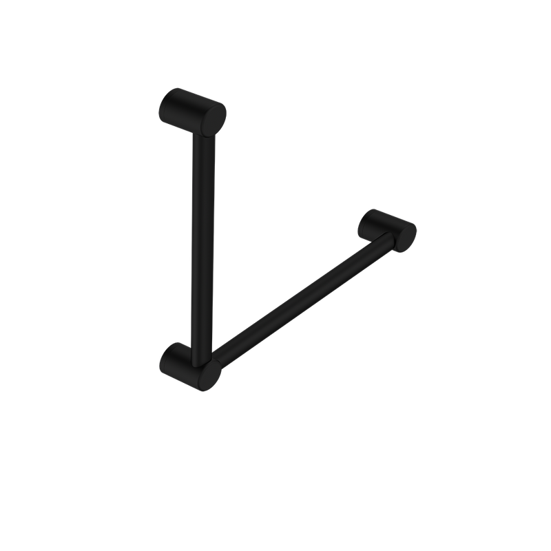Mecca Care 32mm Ambulant Toilet Grab Rail 90 Degree 450x450mm Matte Black